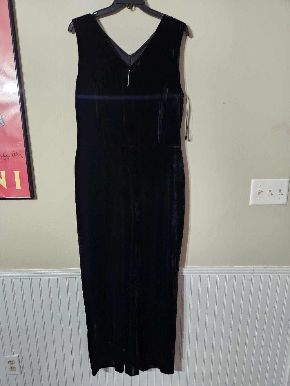 NWT! Talbots Black Velvet Jumpsuit Size 16